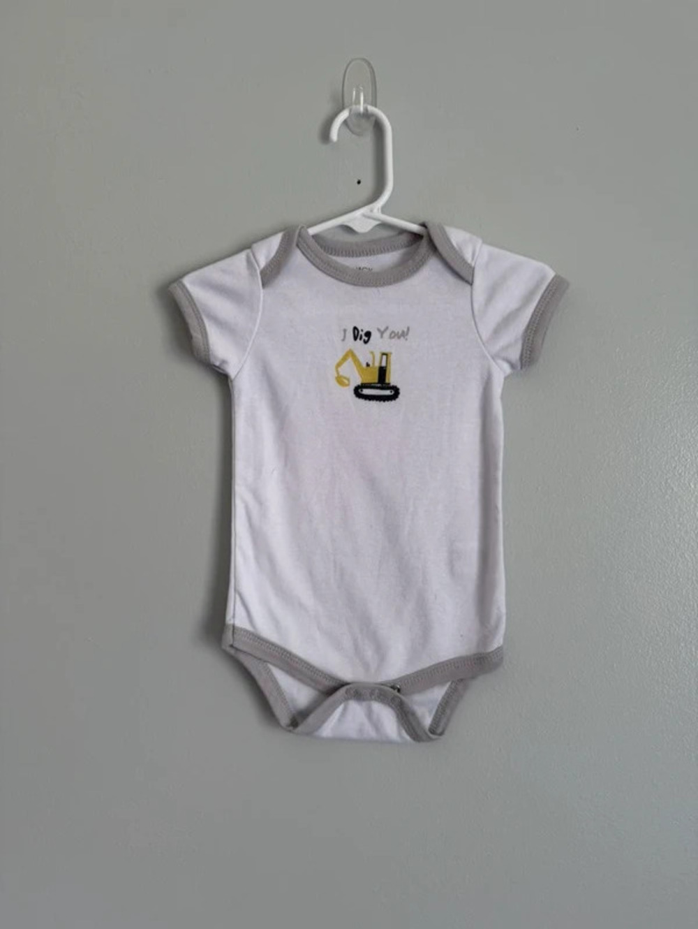 Lila & Jack I Dig You Excavator Bodysuit 9-12M
